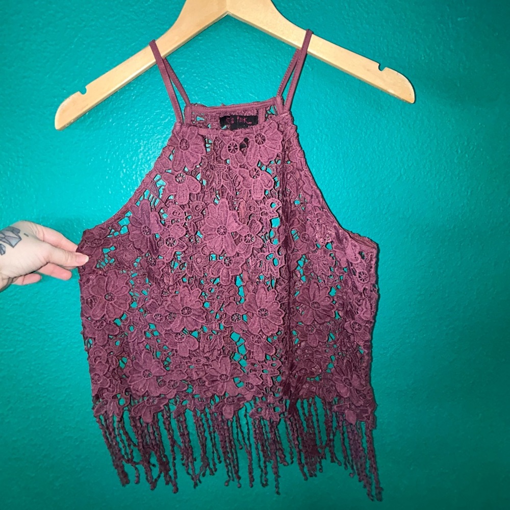 It’s Pinks size medium crochet lace style top